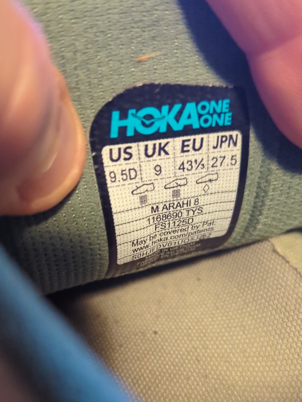 Mens Hoka Arahi 8 Teal/Green Size 9.5 - Picture 7 of 8